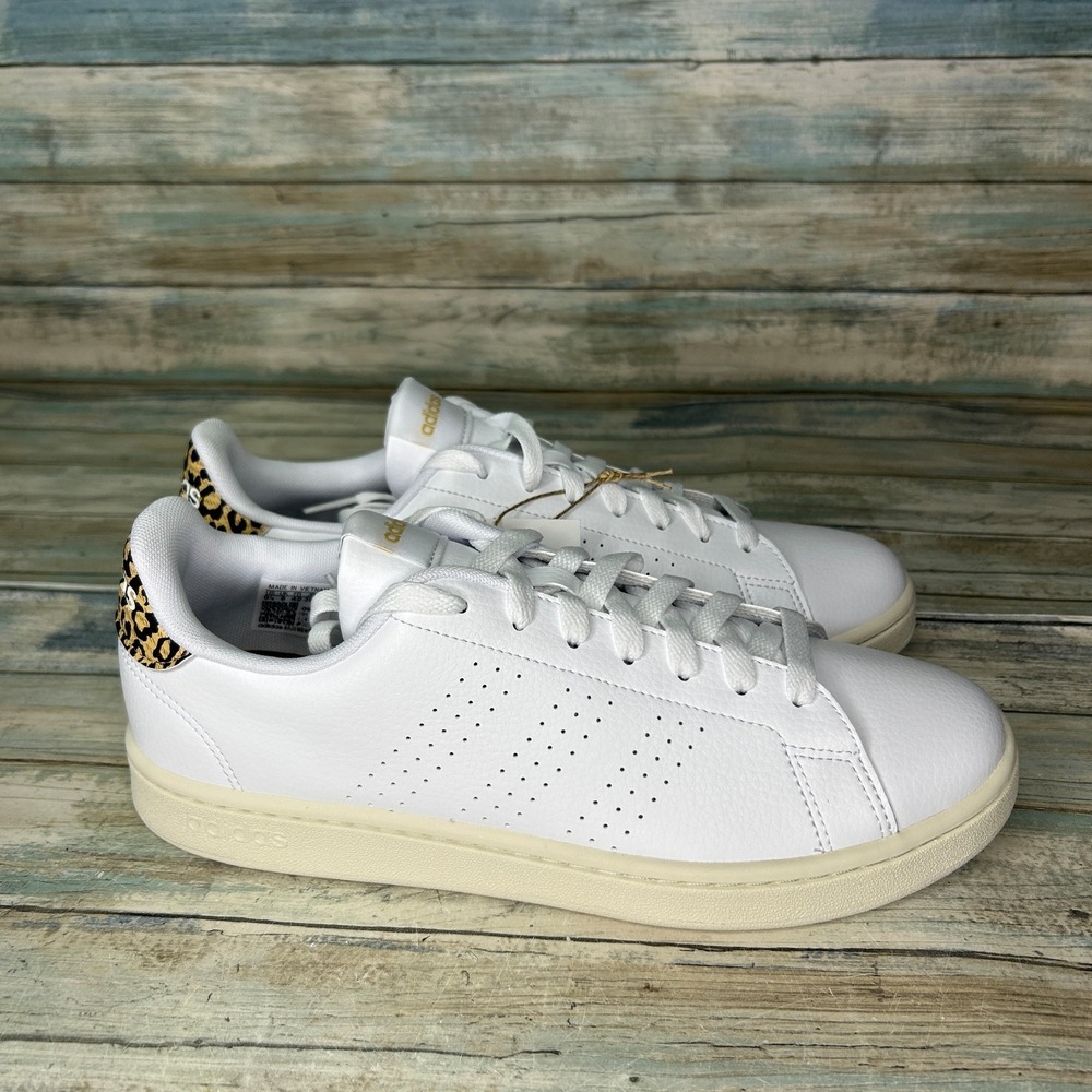 Adidas Women Advantage Shoes‎ Sneakers Size 9.5 Tennis White GW4850 Leopard - Picture 6 of 9
